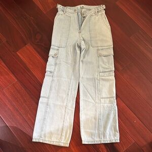 WeWoreWhat Denim Cargo Pants in Light Blue